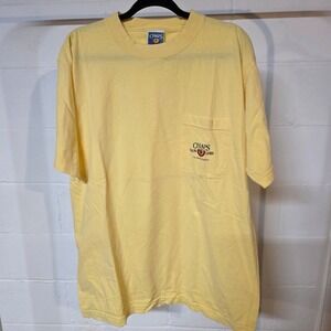 Vintage 90s Chaps Ralph Lauren Mens XL Yellow Pocket T Shirt Tee Cotton Relaxed